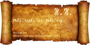 Mátyási Nóra névjegykártya